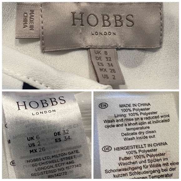 •HOBBS London• Leona Spot Print‎ Midi Shirt Dress in White & Black Size 2 - Picture 10 of 15